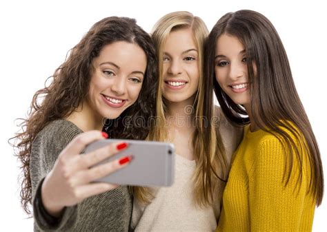 Girls Taking Selfie Stock Image Image Of Smiling Confident 97418491