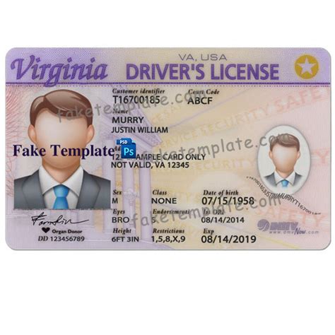 Fake Virginia Drivers License Back Insane Alice