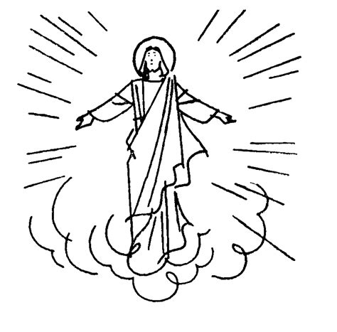 Easy Ascension Of Jesus Drawing Ascension Coloring Page Art Drawing