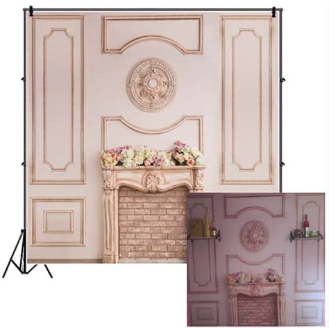 Buy Csfoto 8x8ft Living Room Backdrops For Photography Pink Fireplace