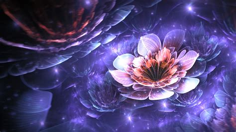 Fractal Flowers Fractal Digital Art Glowing Abstract Hd Wallpaper