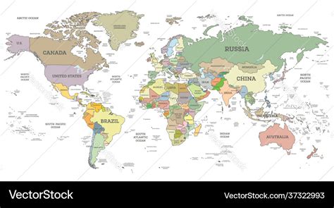 Map Of World With Borders