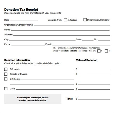 Donation Receipt Templates Sample Templates