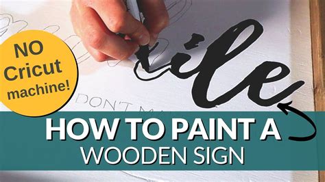 How To Paint A Wood Sign Without A Stencil Youtube