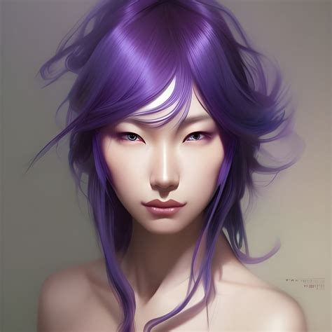 Attractive Japanese Woman With Purple Hair And Blue Eyes Ai Generated Artwork Nightcafe Creator