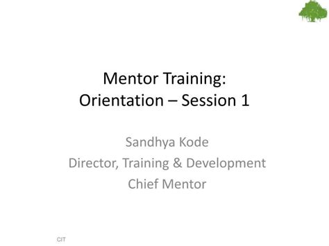 Ppt Mentor Training Orientation Session 1 Powerpoint Presentation