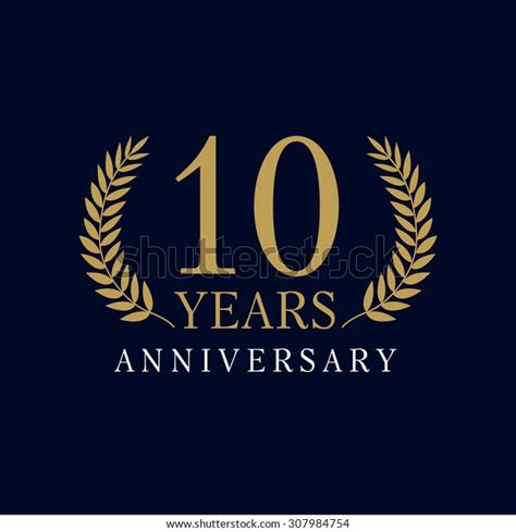 10s Years Old Luxurious Logo Anniversary Stock Vector Royalty Free