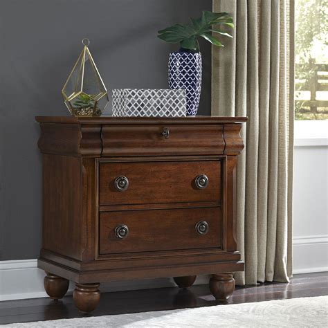 Cherry Finish Wood Nightstand Rustic Traditions 589 Br Liberty