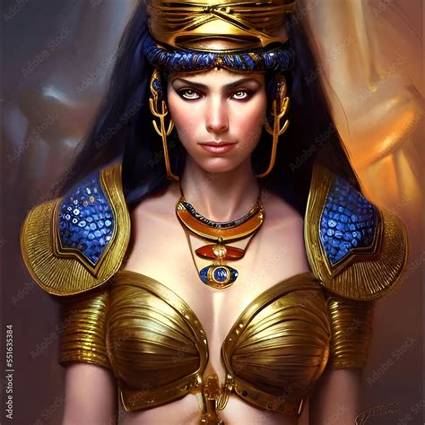 Illustrated Portrait Of Queen Cleopatra Queen Of Egypt Stock Illustration Adobe Stock