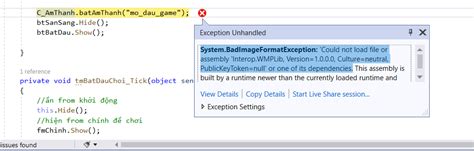 Solved System BadImageFormatException Could Not Load File Or Assembly Interop WMPLib