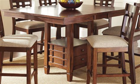 Bolton Extendable Square Counter Height Storage Dining Table From Steve