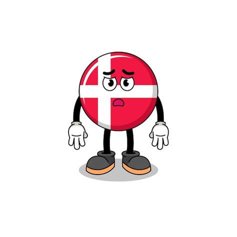Premium Vector Mascot Cartoon Of Denmark Flag As A Surfer