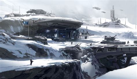 Artstation Halo 5 Snowzone Warzone Sparth Sci Fi Landscape