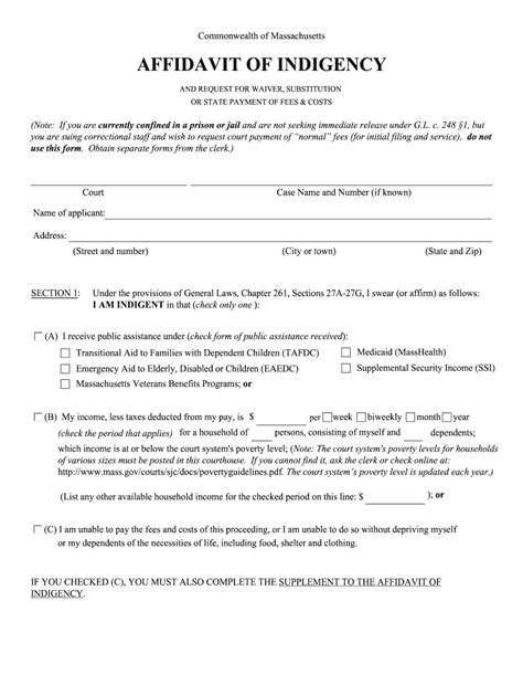 Indigency Form Fill And Sign Printable Template Online Us Legal Forms