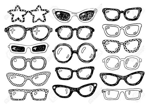 hand drawn doodle fashion eyeglasses set stock vector 50076005 how to draw hands eyeglasses