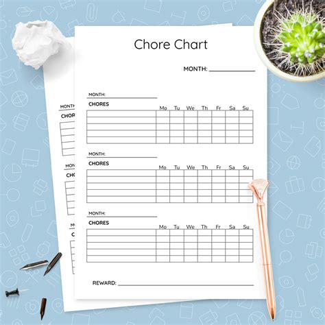Free Printable Monthly Chore Chart