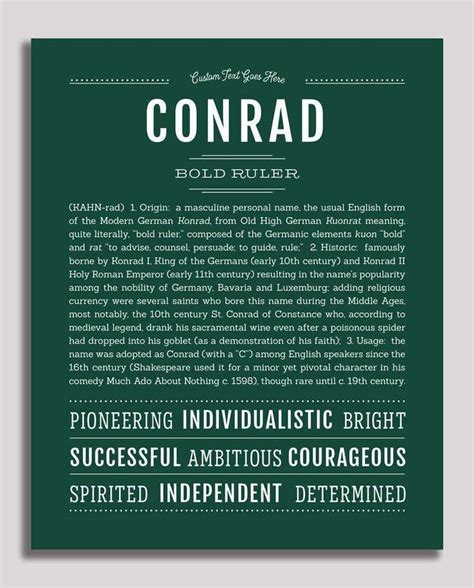 Conrad Name Art Print Classic Names Personalized Art Print Names