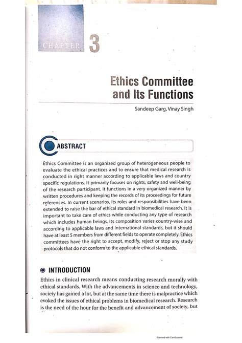 Pdf Ethics In Clinical Research “ethics Committees Roles And