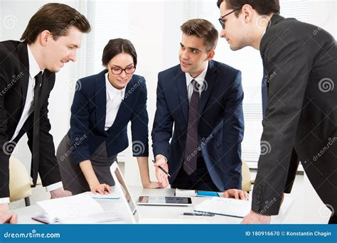 Business People Discuss A New Project In The Office Stock Photo Image