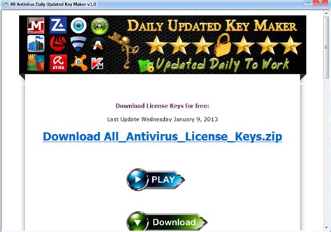 All Antivirus Daily Updated Key Maker 2013 V10 Final Free Download