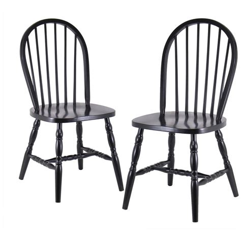winsome set of 2 black windsor chairs 150998 kitchen and dining stools at sportsman s guide