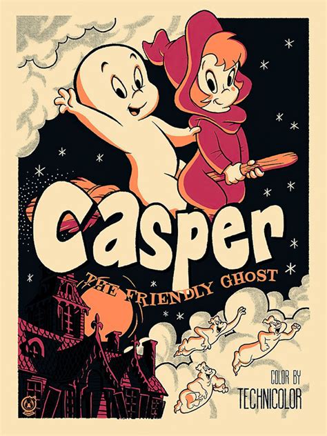 Casper The Friendly Ghost Vintage Cartoon Poster Art Print Etsy