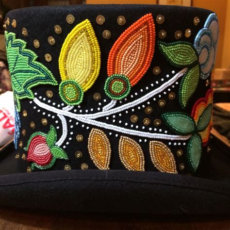 Ojibwa Floral Top Hat Beaded By Adam Avery Bead Work Beadwork