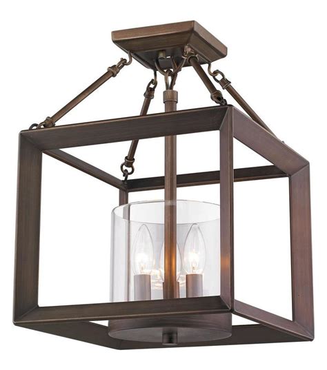 Dimensions (from ceiling to socket bottom): Golden Gunmetal Bronze Smyth 3 Light 11.75in. Wide Semi ...