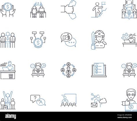Employee Labor Outline Icons Collection Employees Labor Employment