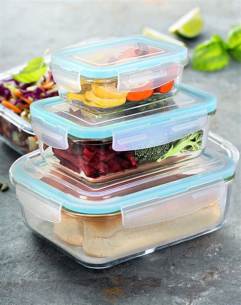 Glass Food Storage Container Set Pieces Containers And Lids Transparent Lids Bpa
