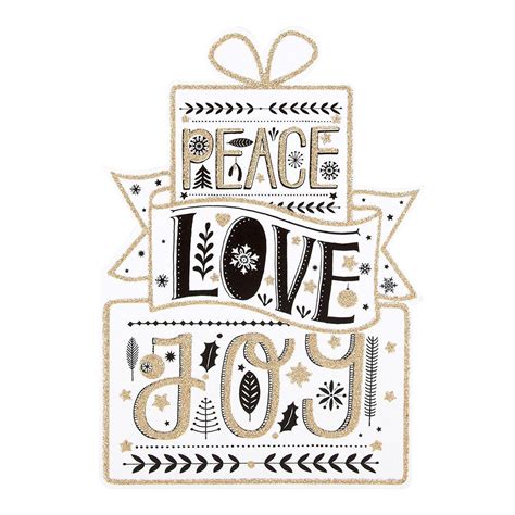 Hallmark Christmas Card Peace Love Joy Medium Occasion Cards