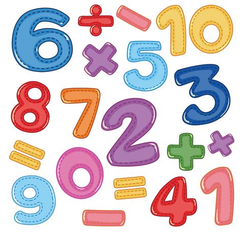 A Set Of Number And Math Icon 591226 Vector Art At Vecteezy