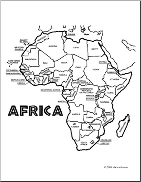 You might also be interested in coloring pages from africa maps categories and. Clip Art: Africa Map (coloring page) Labeled | abcteach