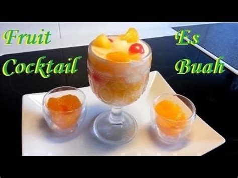 This cold and sweet beverage is made of diced fruits, such as honeydew, cantaloupe, pineapple, papaya, squash, jackfruit and kolang kaling (arenga pinnata fruit), mixed with shaved ice or ice cubes, and sweetened with liquid sugar or syrup. Fruit Cocktail Recipe (Resep Es Buah) - YouTube