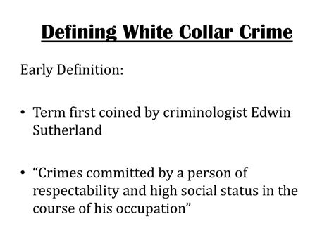 Sutherland Definition Of White Collar Crime Definatiun