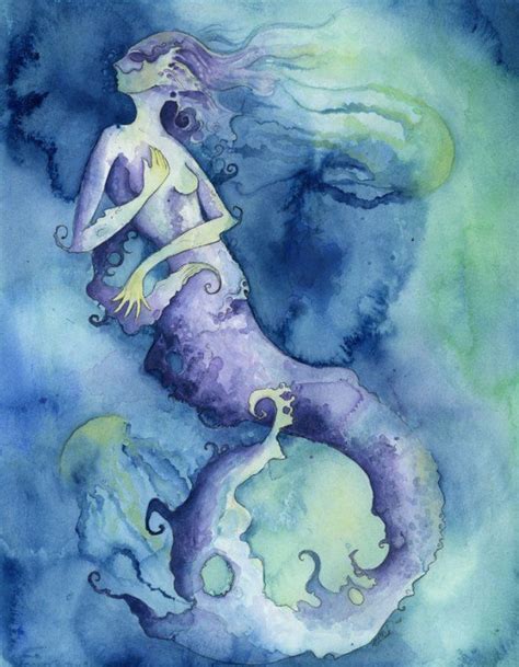 Mermaid Laura Pelick Siadak Deep Blue Sea Scifi Fantasy Art Blue Sea