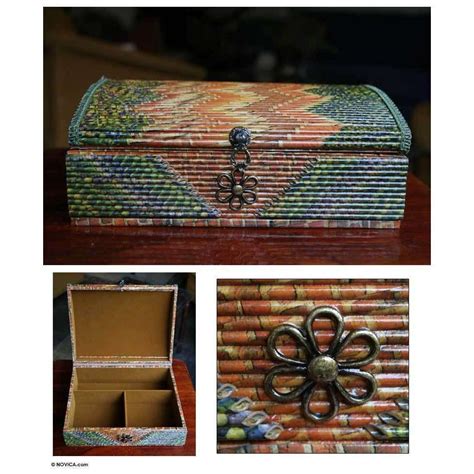 Daisy Treasures Recycled Paper Jewelry Box Photo Handmade