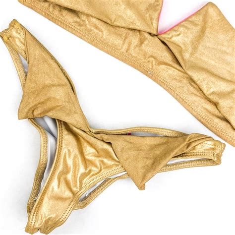 swim my sexy gold metallic bikini poshmark