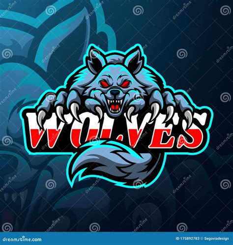 Diseño De Mascota Del Logotipo De Wolves Esport Ilustración Del Vector