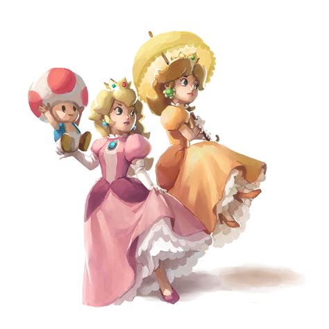 ArtStation Princess Peach And Princess Daisy Nhi Ho Super Mario Art Mario Fan Art