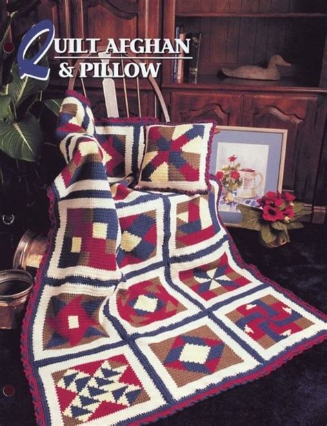 Quilt Afghan And Pillow Annies Attic Crochet Patterninstructions Leaflet