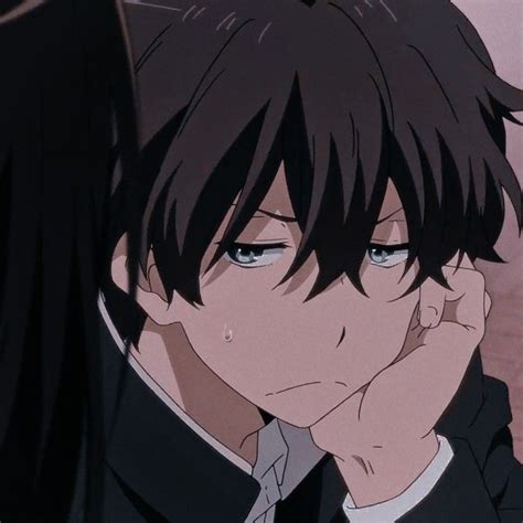 An Anime Character With Long Black Hair Wearing A Suit And Tie Holding
