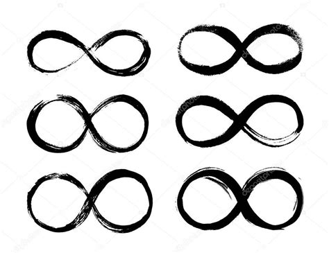 Set of Infinity symbol. Eternal, limitless emblem. Black mobius ribbon ...