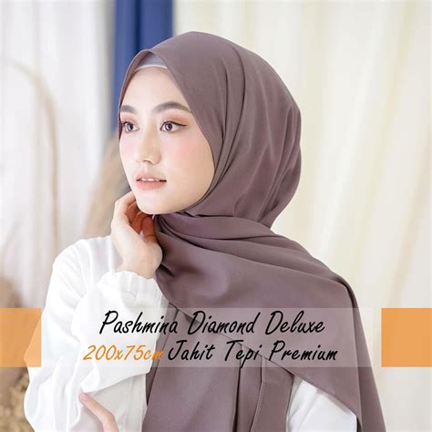 Jual Jahit Tepi 200x75 Pashmina Diamond Pashmina Diamond Jahit Tepi