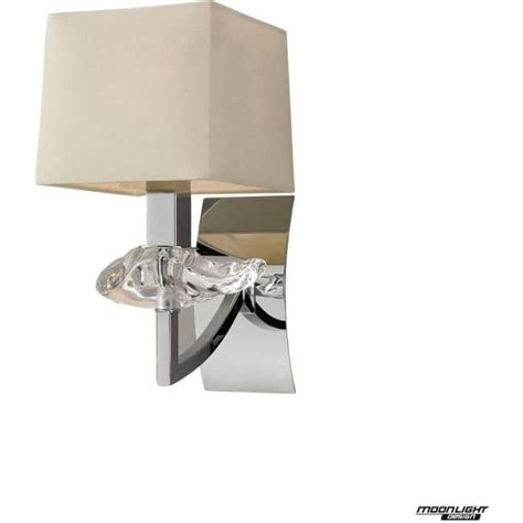 Akira Single Light Wall Fitting Switched With Cream Shade Polished