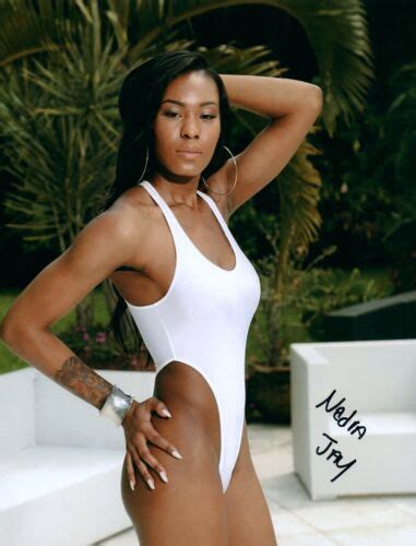 Nadia Jay Super Sexy Hot Ebony Signed 8x10 Adult Model Photo Coa Proof