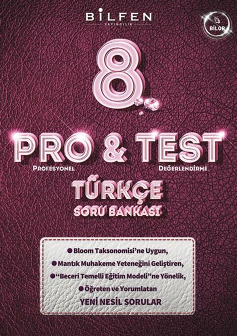 Bilfen Yayıncılık 8 Sınıf Türkçe ProTest Soru Bankası Kitapİşler