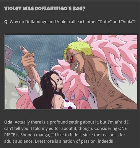 Oh My Dog Viola And Doflamingo Had Been Lovers Dessin One