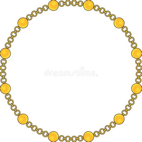 Round Chain Frame Circle Chains Border Stock Vector Illustration Of