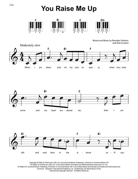 You Raise Me Up Partituras Josh Groban Piano Súper Fácil